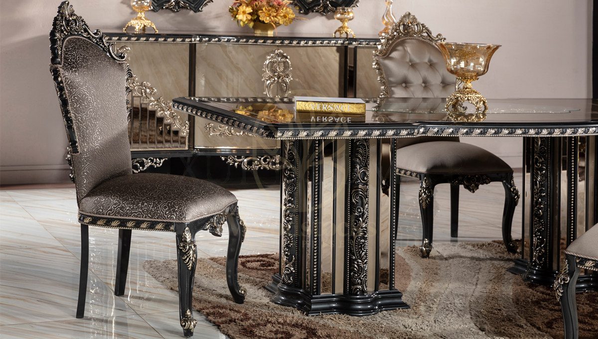 Royal Madley Hand Carved Teak Dining Table Set, Saharanpur, view 2