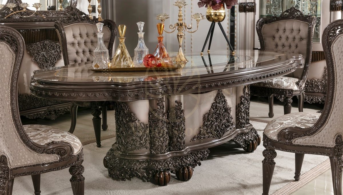 Royal Medora Hand Carved Teak Dining Table Set, Saharanpur, view 2