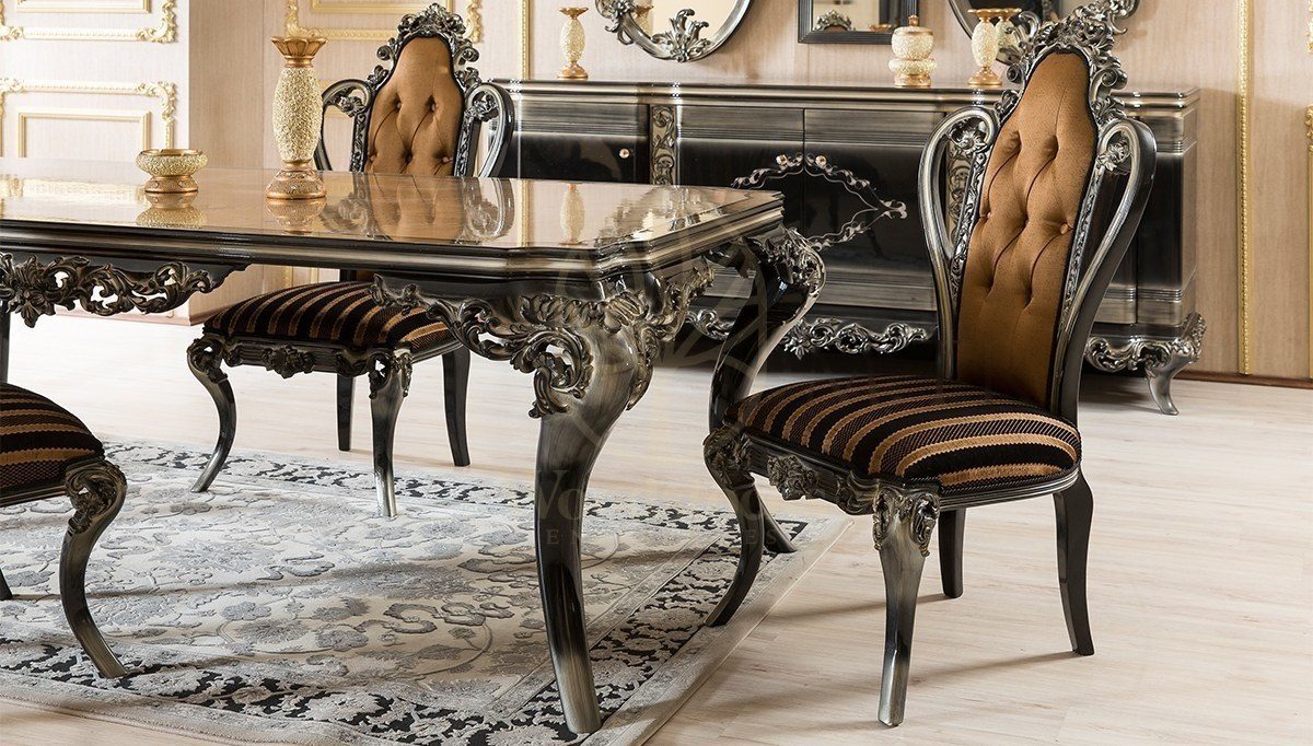 Royal Esante Hand Carved Teak Dining Table Set, Saharanpur, view 3