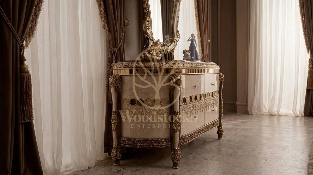 Teak Ornate Marbled Ivory Dressing Table II, view 3