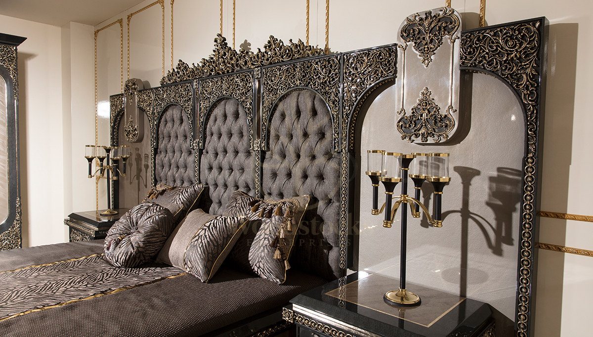 Royal Kraft Black Hand Carved Teak King Size Bed, Saharanpur, view 4