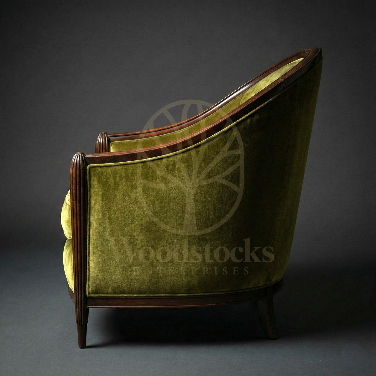 Luxury Teak Montparnasse Art Deco Club Chair, Saharanpur, view 3
