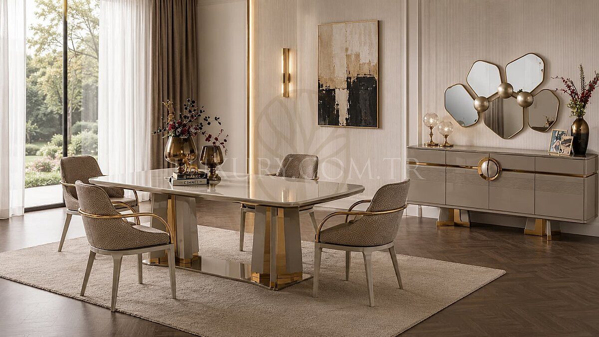 Luxury Galeria Handcrafted Teak Dining Table Set, Saharanpur, Dining Table