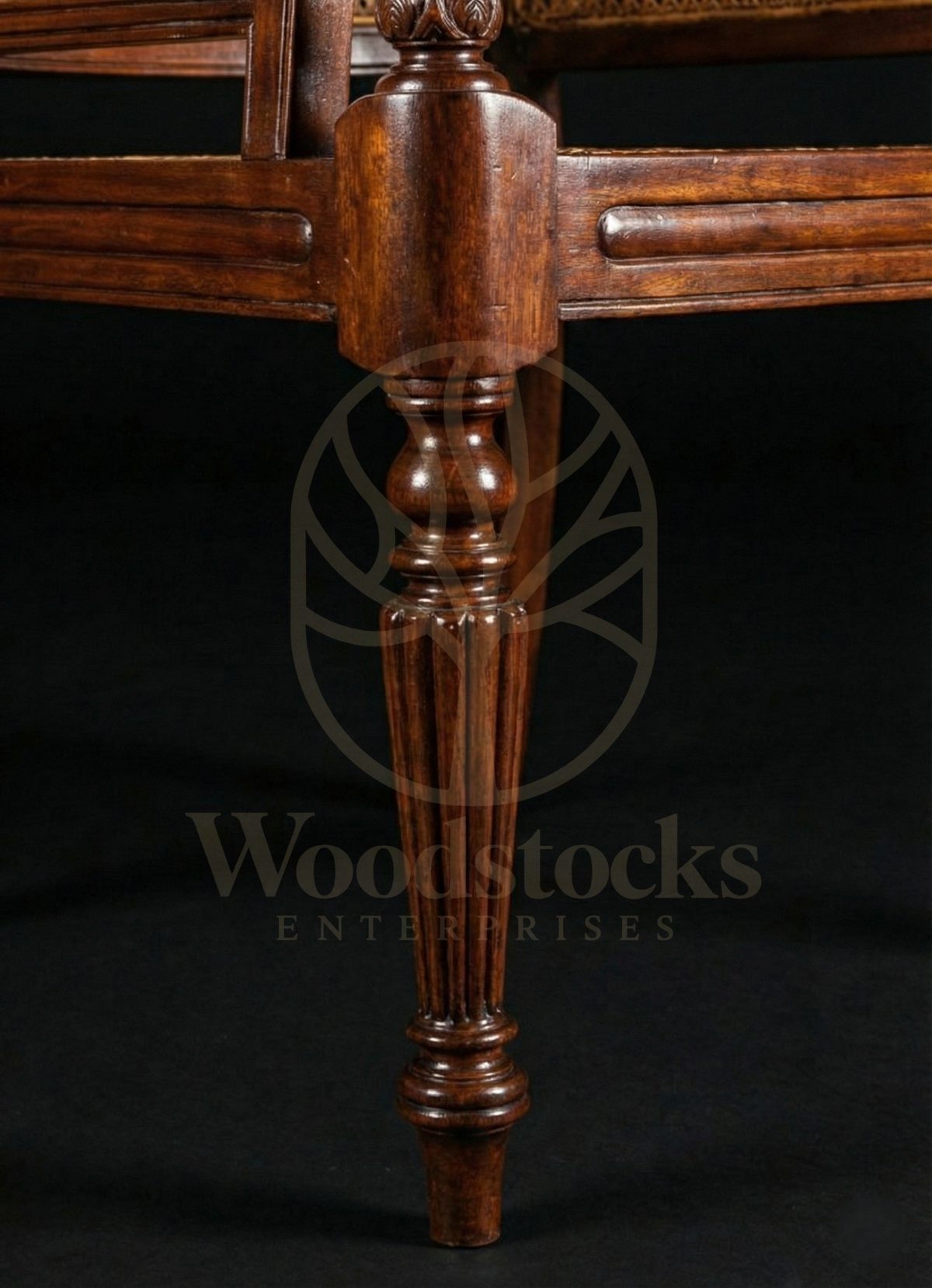 Royal Teak Malabar Regency Cane Armchair, Saharanpur, view 4
