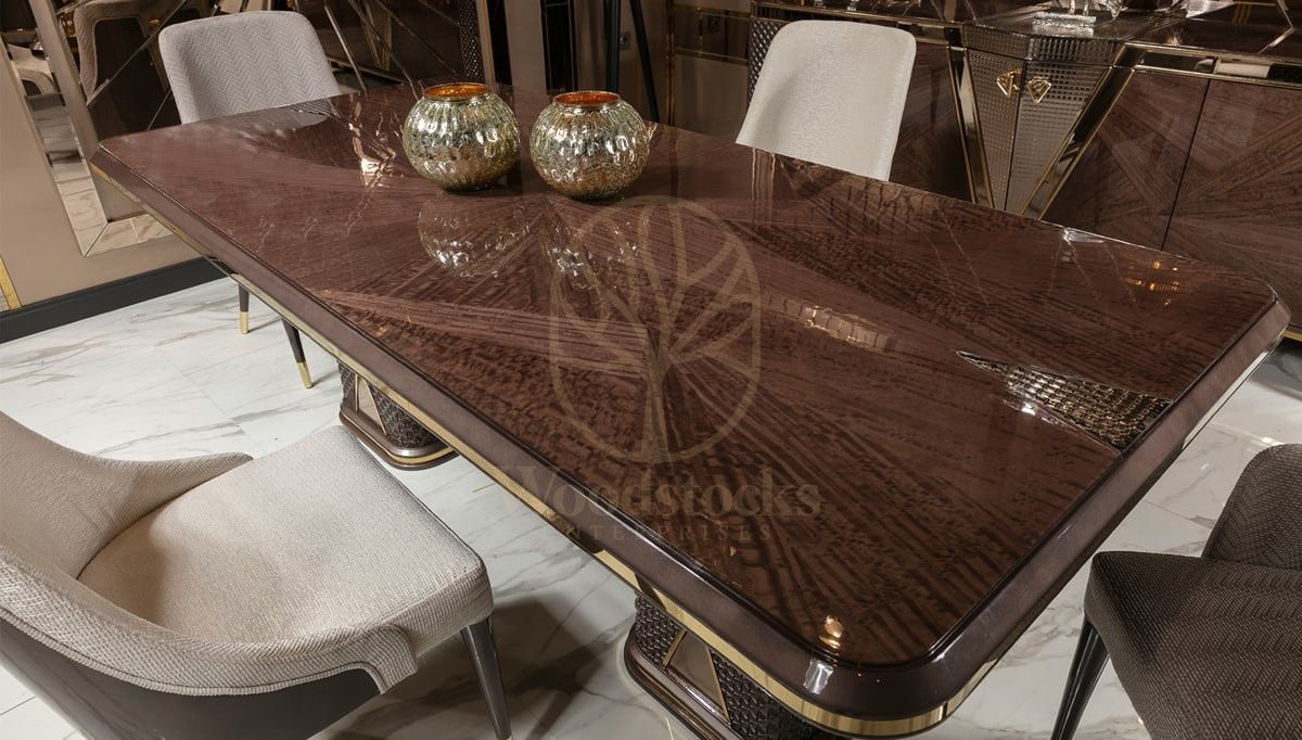 Luxury Zenova Handcrafted Teak Dining Table Set, Saharanpur, view 5