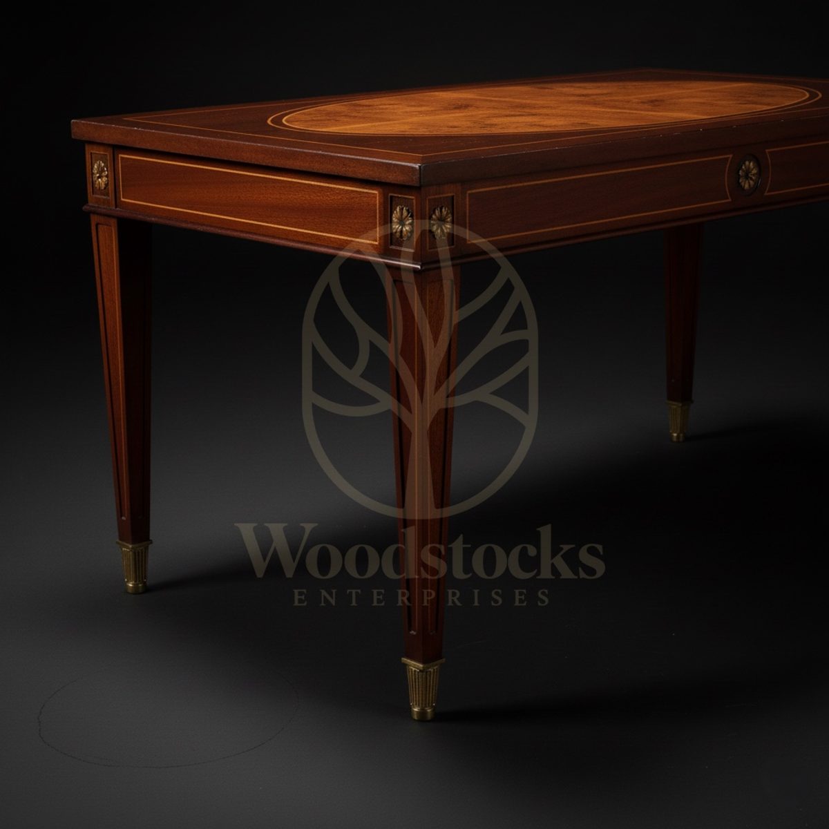 Royal Teak Saint-Hubert Marquetry Table, Saharanpur, view 3