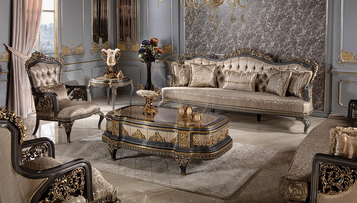 Royal Almira Hand Carved Teak Sofa Set, Saharanpur, Sofa Set