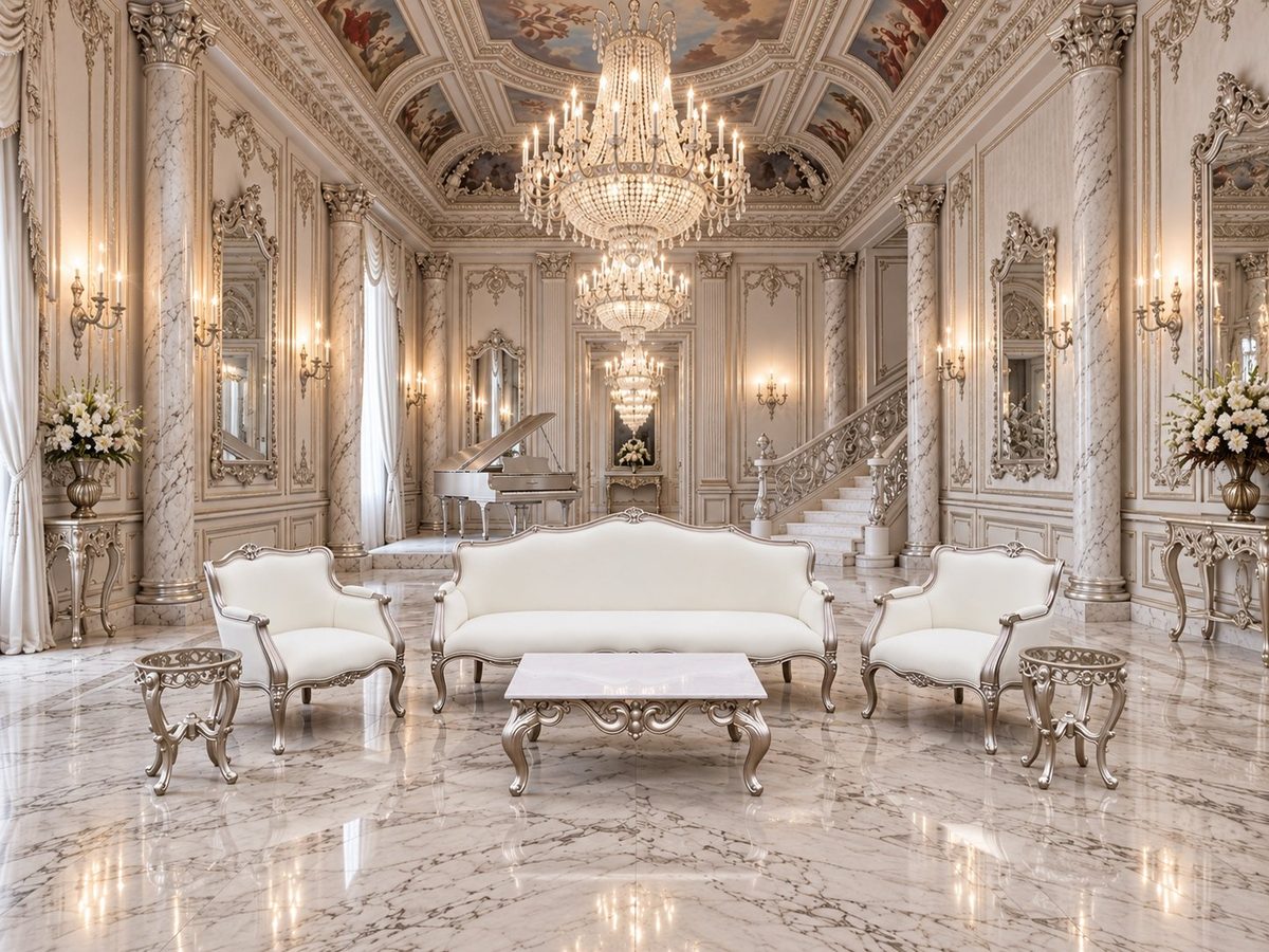 Teak Luxury French Louis-Style Carved Sofa Set, Sofa Set