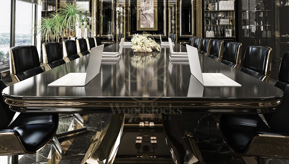 Luxury Line Handcrafted Teak Meeting Table, Saharanpur, view 4