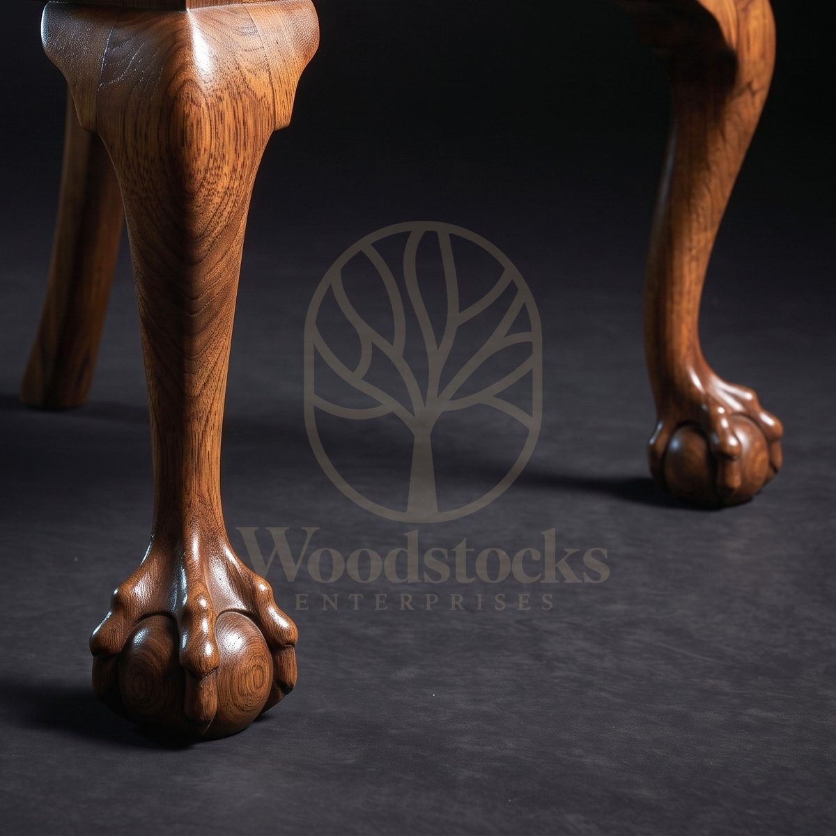 Hand Carved Teak Otley Chippendale Ball-and-Claw Elbow Chair, Saharanpur, view 4