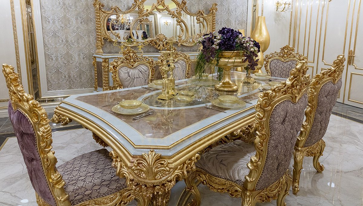 Royal Esvatini Hand Carved Teak Dining Table Set, Saharanpur, view 7