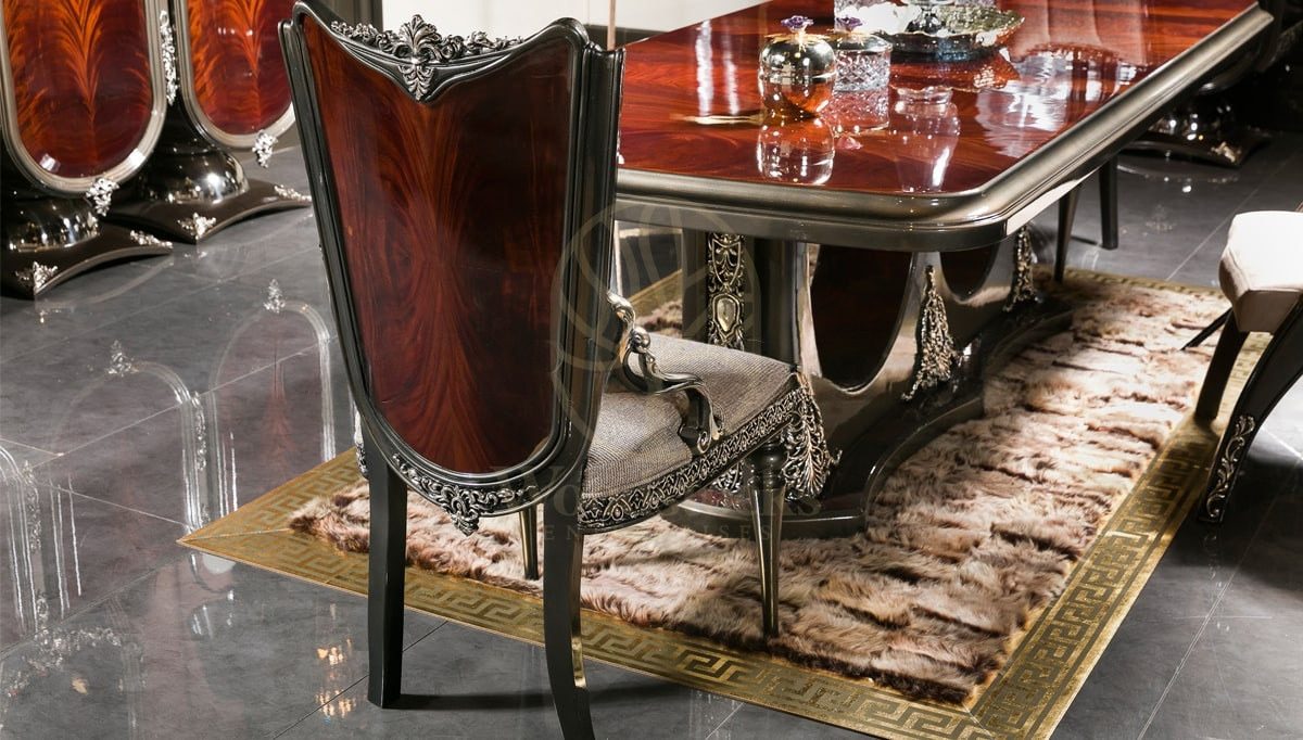 Royal Delato Hand Carved Teak Dining Table Set, Saharanpur, view 5