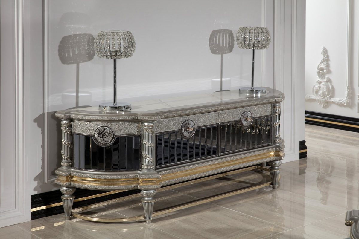 Teak Nora Silver Grey TV Cabinet, TV Cabinet