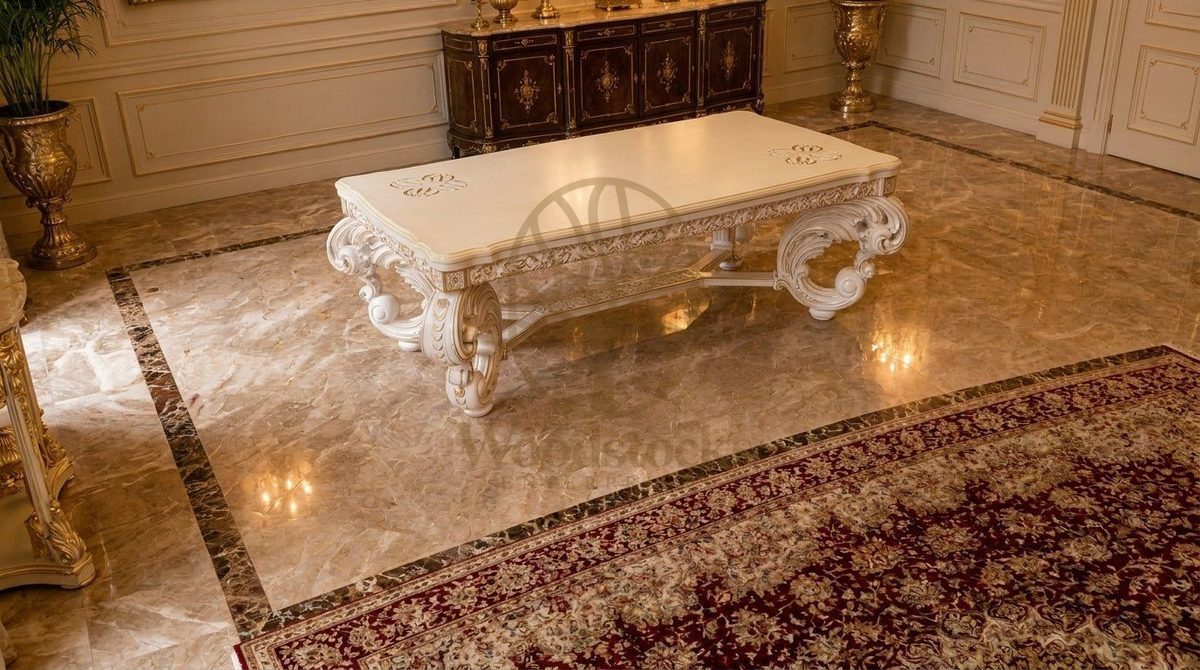 Maharaja Luxury Hand-Carved Teak Dining Table IV, view 3