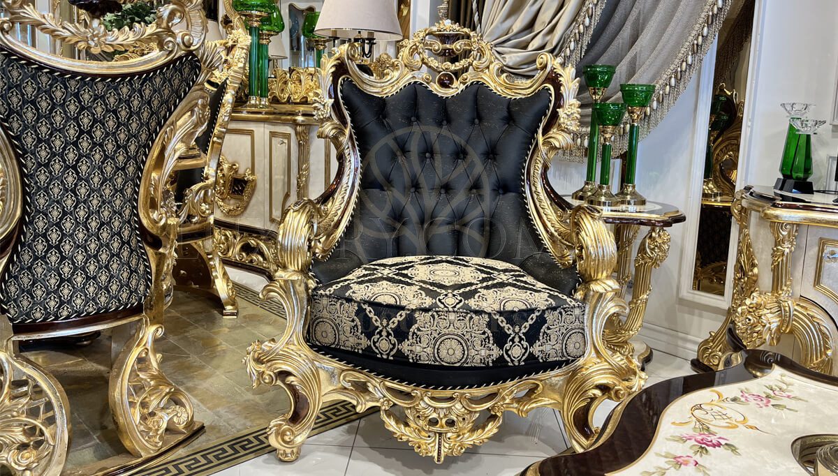 Royal Kral Black Hand Carved Teak Sofa Set, Saharanpur, view 4