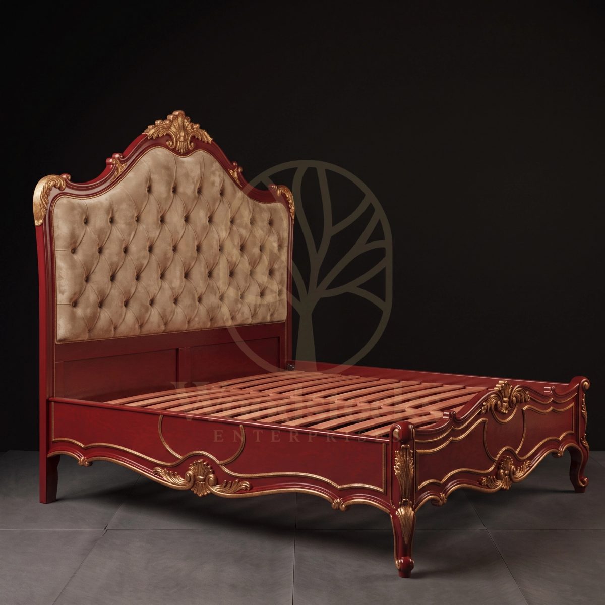 Royal Hand Carved Teak Le Lit Rouge de Choisy, Saharanpur, view 2