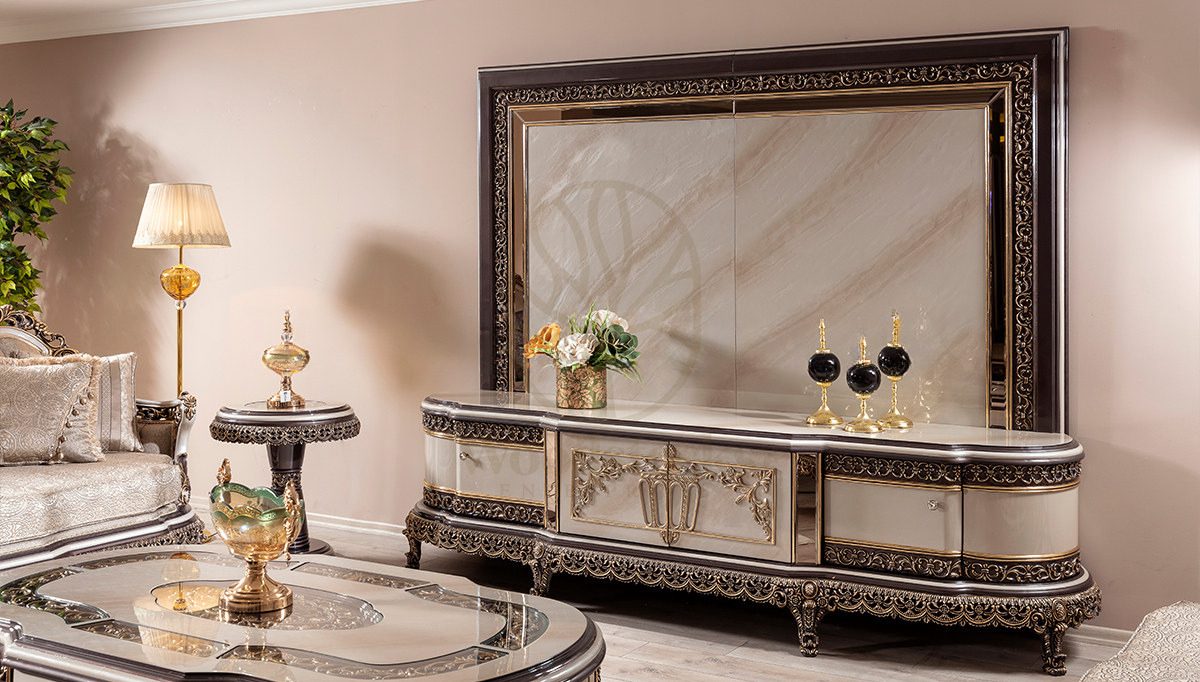 Royal Royena Hand Carved Teak TV Cabinet, Saharanpur, view 2