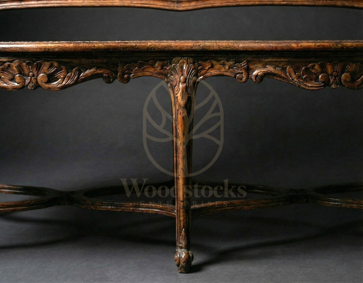 Royal Hand Carved Teak Bourgogne Louis XV Settee, Saharanpur, view 5