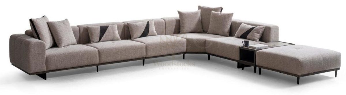 Luxury Orlena Handcrafted Teak L-Shape Sofa, Saharanpur, view 8