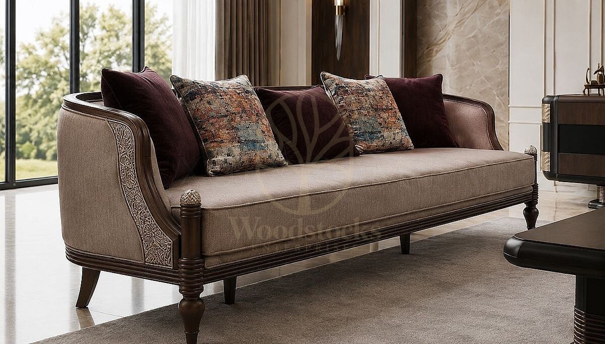 Luxury Hudson Handcrafted Teak Sofa Set, Saharanpur, view 4