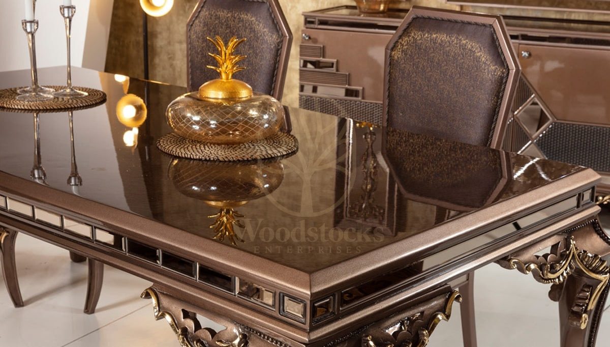Royal Prince Hand Carved Teak Dining Table Set, Saharanpur, view 2