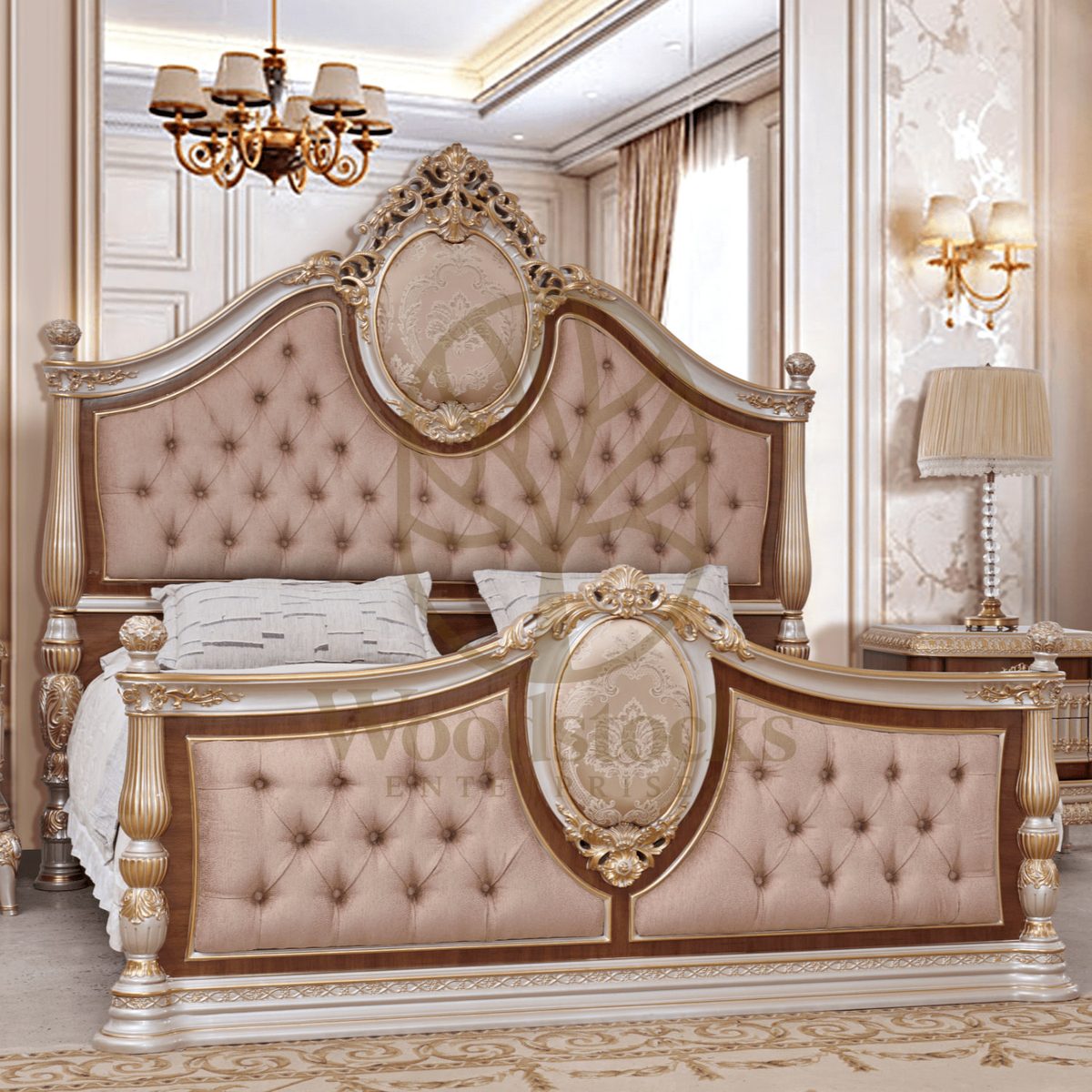 Teak Luxury Antique Bedroom Set, alternate view