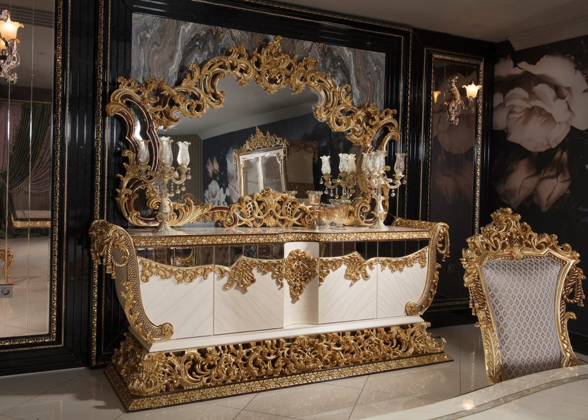 Teak Sovereign Antique Gold Console Table, Console Table