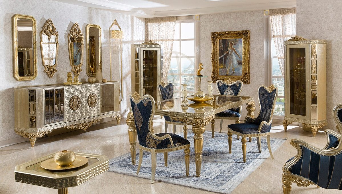 Royal Portland Hand Carved Teak Dining Table Set, Saharanpur, Dining Table