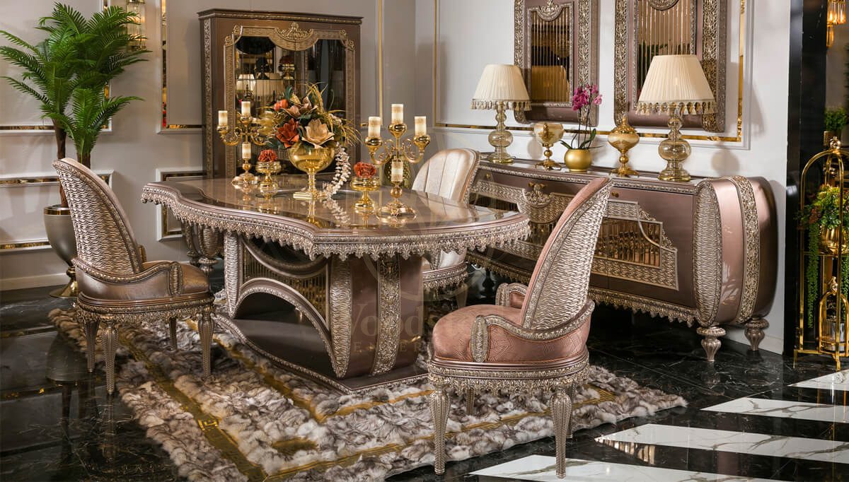 Royal Vegas Hand Carved Teak Dining Table Set, Saharanpur, Dining Table
