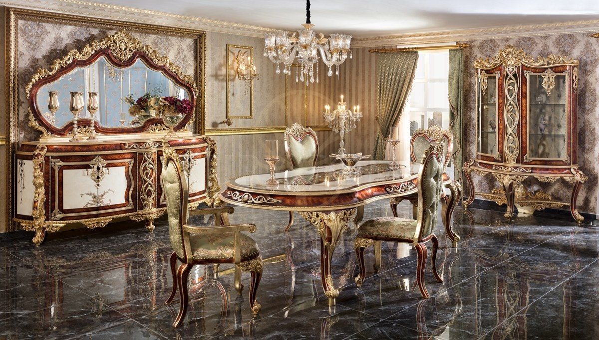 Royal Miresa Hand Carved Teak Dining Table Set, Saharanpur, Dining Table