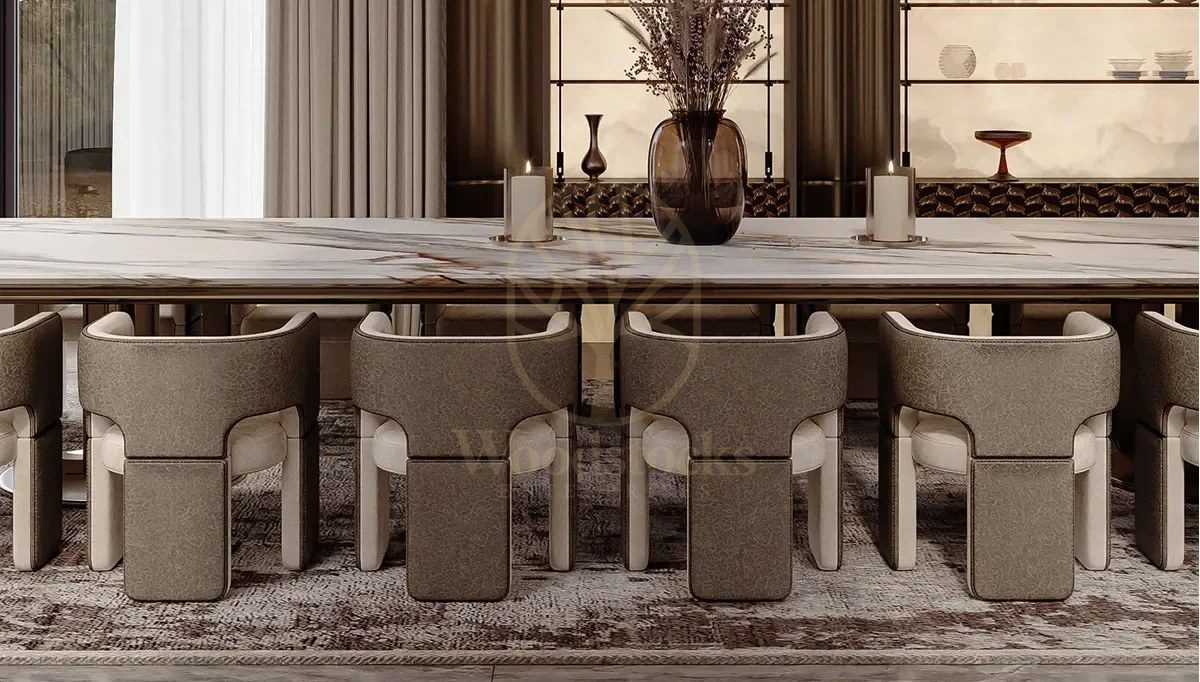 Luxury Dining Marble Handcrafted Teak Dining Table Set, Saharanpur, view 6