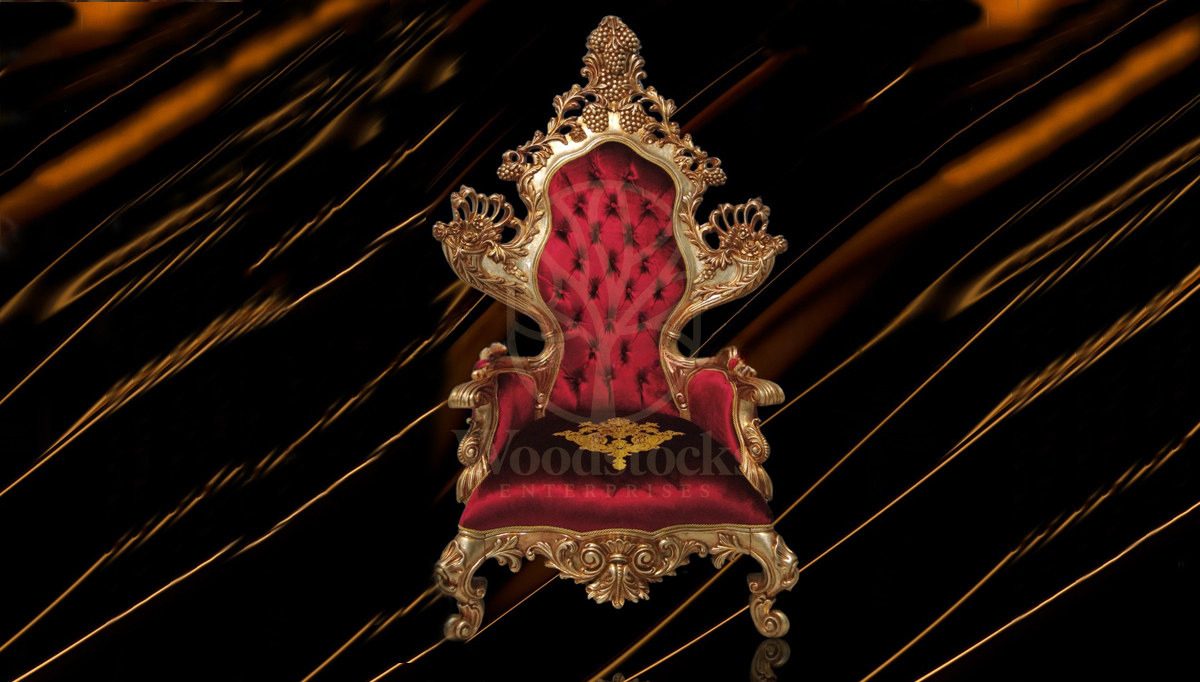 Royal Toledo Hand Carved Teak Armchair, Saharanpur, Living Room Chair