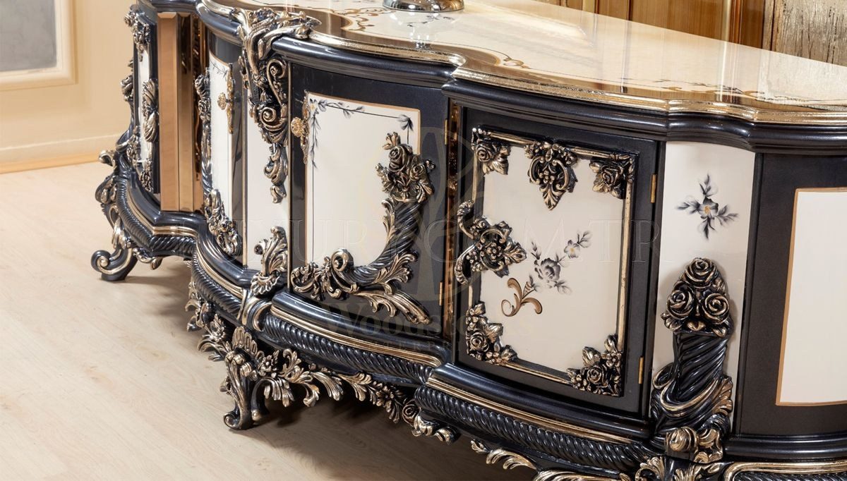 Royal Gazel Hand Carved Teak TV Cabinet II, Saharanpur, view 3
