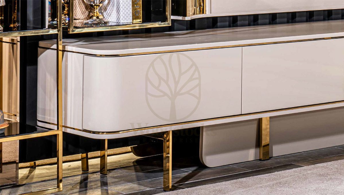 Luxury Nordic Handcrafted Teak TV Cabinet, Saharanpur, view 3