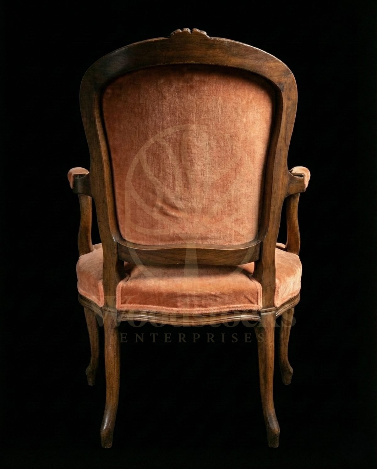 Royal Hand Carved Teak Coquille Crest Louis XV Armchair, Saharanpur, view 6