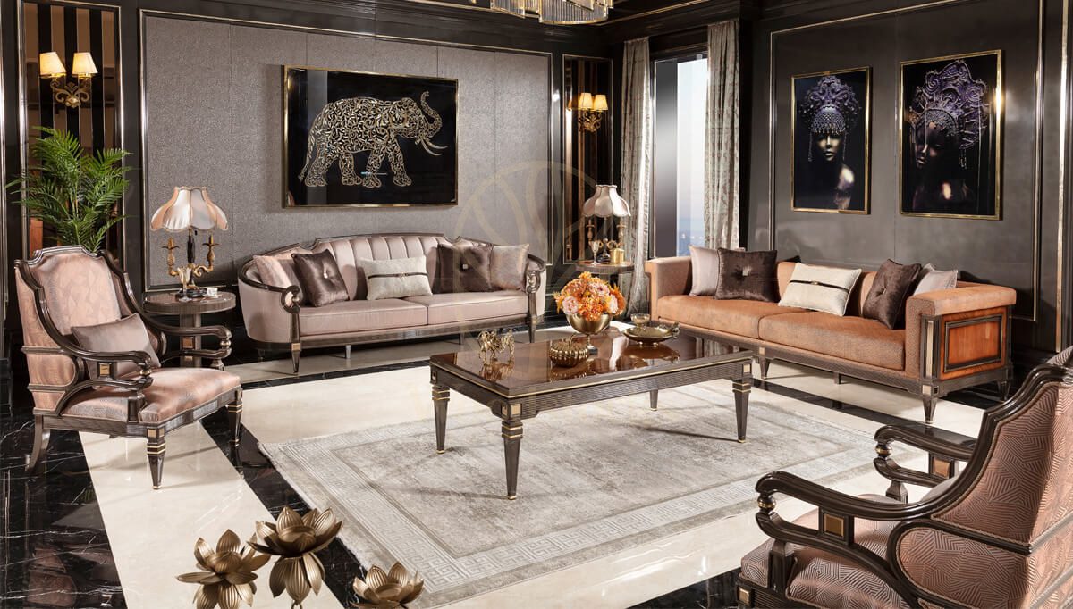 Royal Caserta Bronze Hand Carved Teak Sofa Set, Saharanpur, Sofa Set