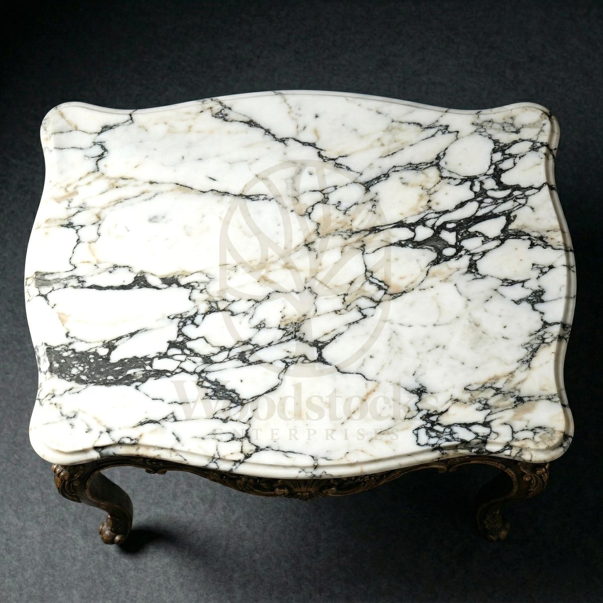 Royal Hand Carved Teak French Court Louis XV Marble Salon Table, Saharanpur, view 4