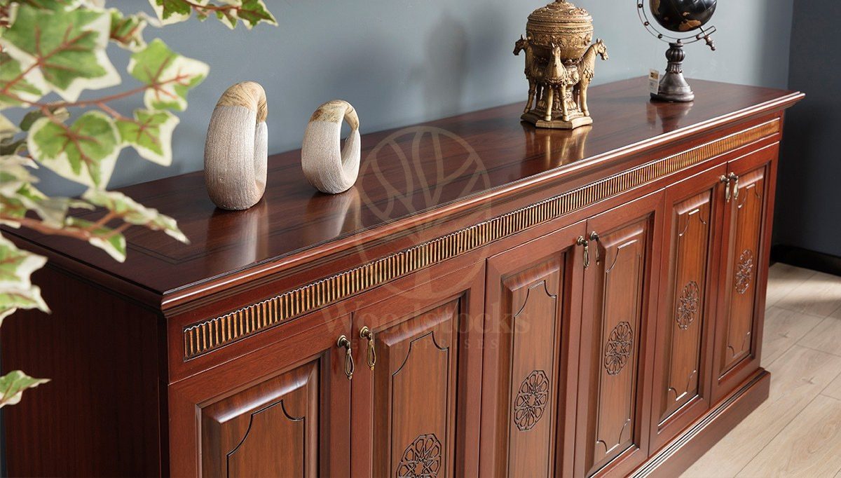 Royal Tiberya Hand Carved Teak Office Table, Saharanpur, view 6