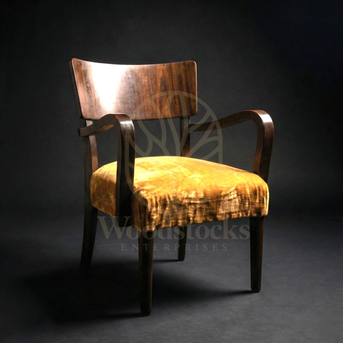 Luxury Teak Prague Art Deco Bridge Armchair, Saharanpur, Living Room Chair