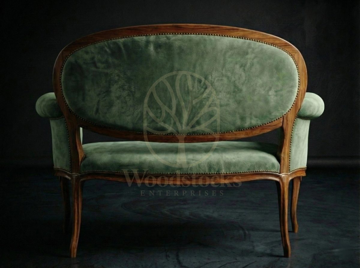 Luxury Teak Neuilly Belle Époque Deco Salon Settee, Saharanpur, view 2