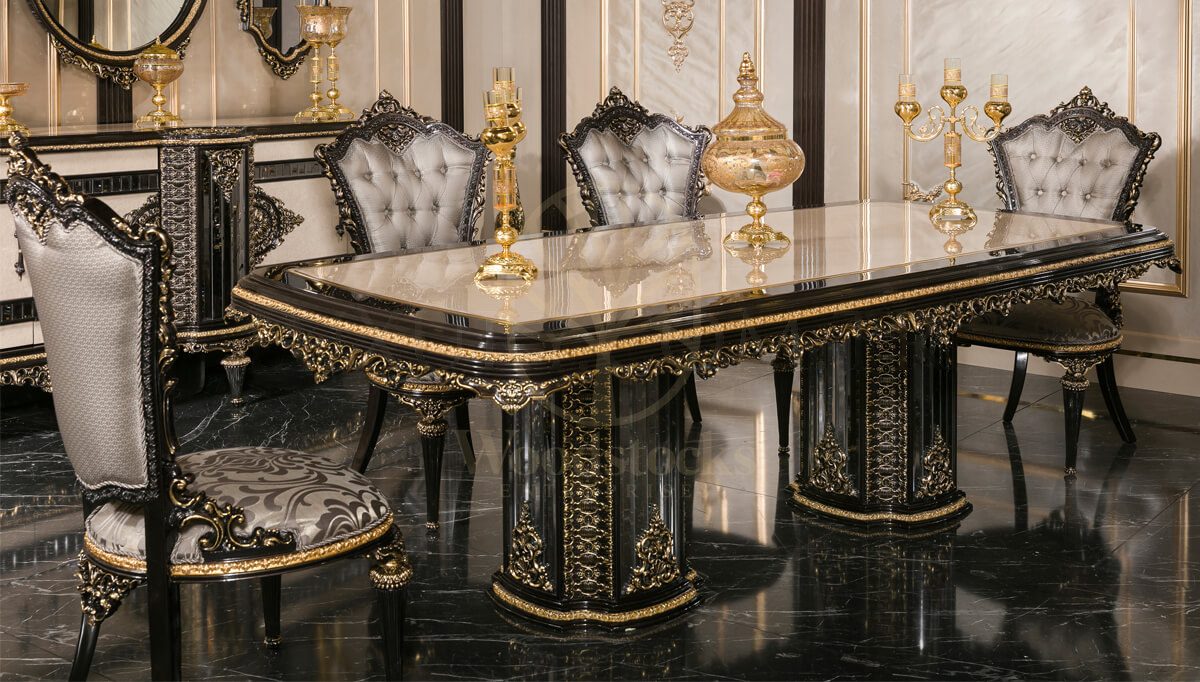 Royal Ultima Hand Carved Teak Dining Table Set, Saharanpur, view 4