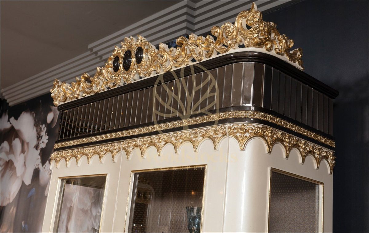 Teak Regal Ivory and Gold Dining Set, view 9