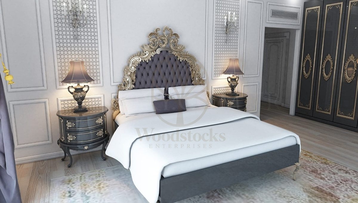 Royal Konakri Hand Carved Teak King Size Bed, Saharanpur, King Size Bed
