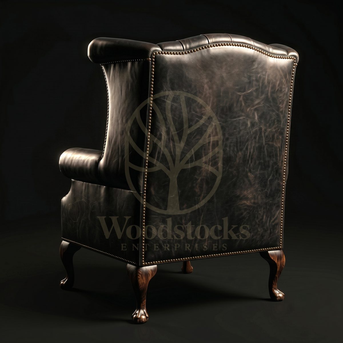 Luxury Teak Kensington Library Leather Wing Chair, Saharanpur, view 5