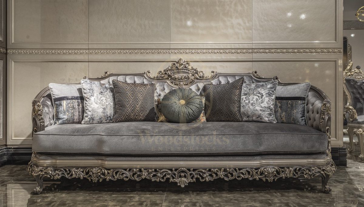 Royal Cenevre Hand Carved Teak Sofa Set, Saharanpur, view 2