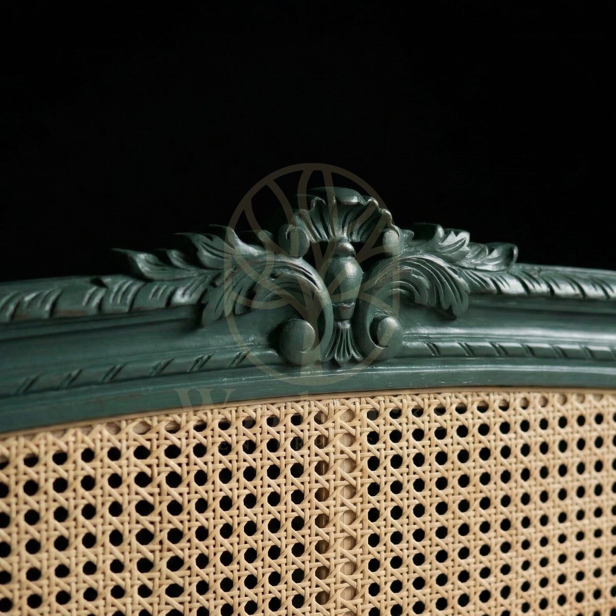 Royal Hand Carved Teak Dijon Louis XVI Caned Bedstead, Saharanpur, view 4