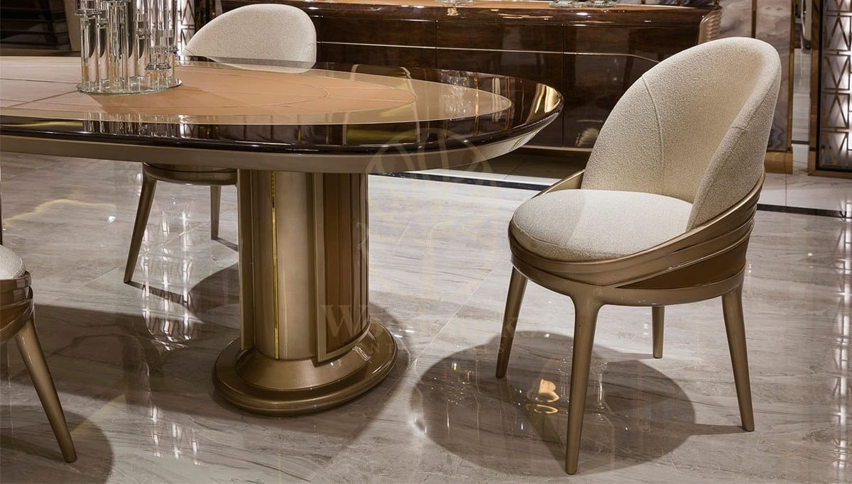 Luxury Danilo Handcrafted Teak Dining Table Set, Saharanpur, view 4