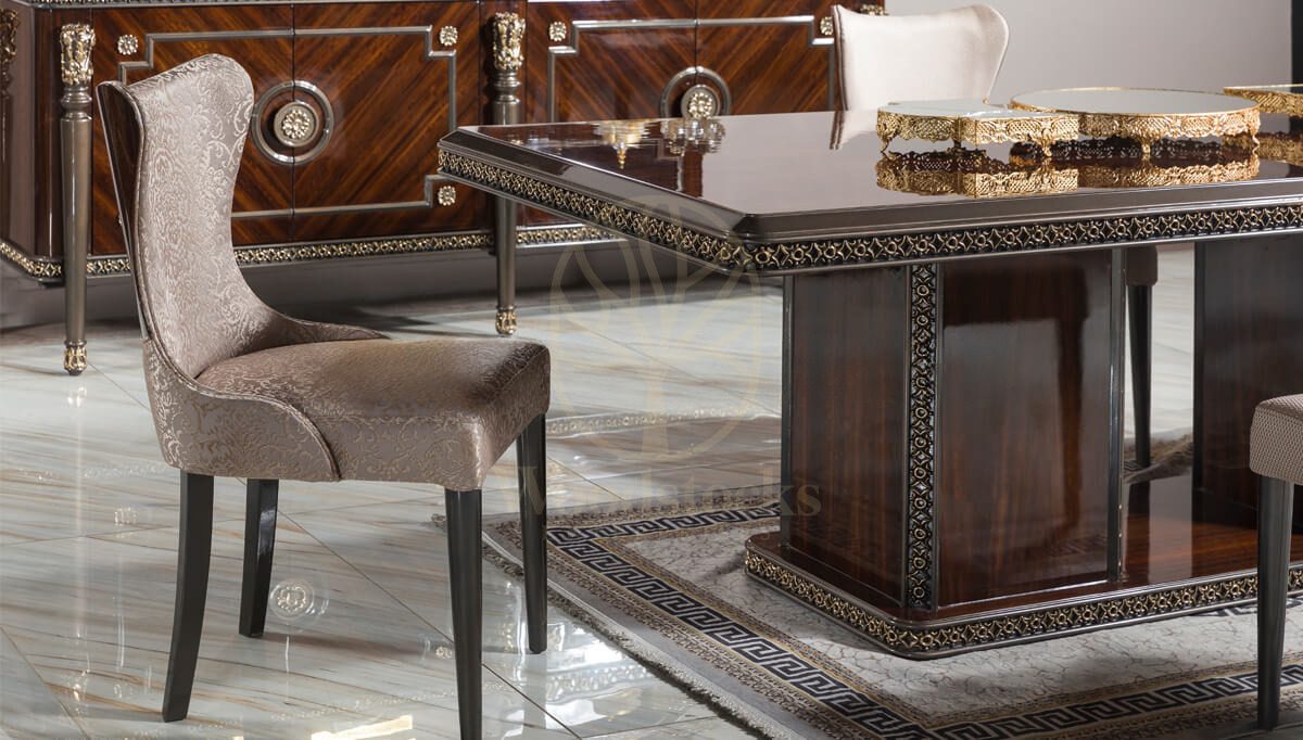 Royal Valdera Hand Carved Teak Dining Table Set, Saharanpur, view 2