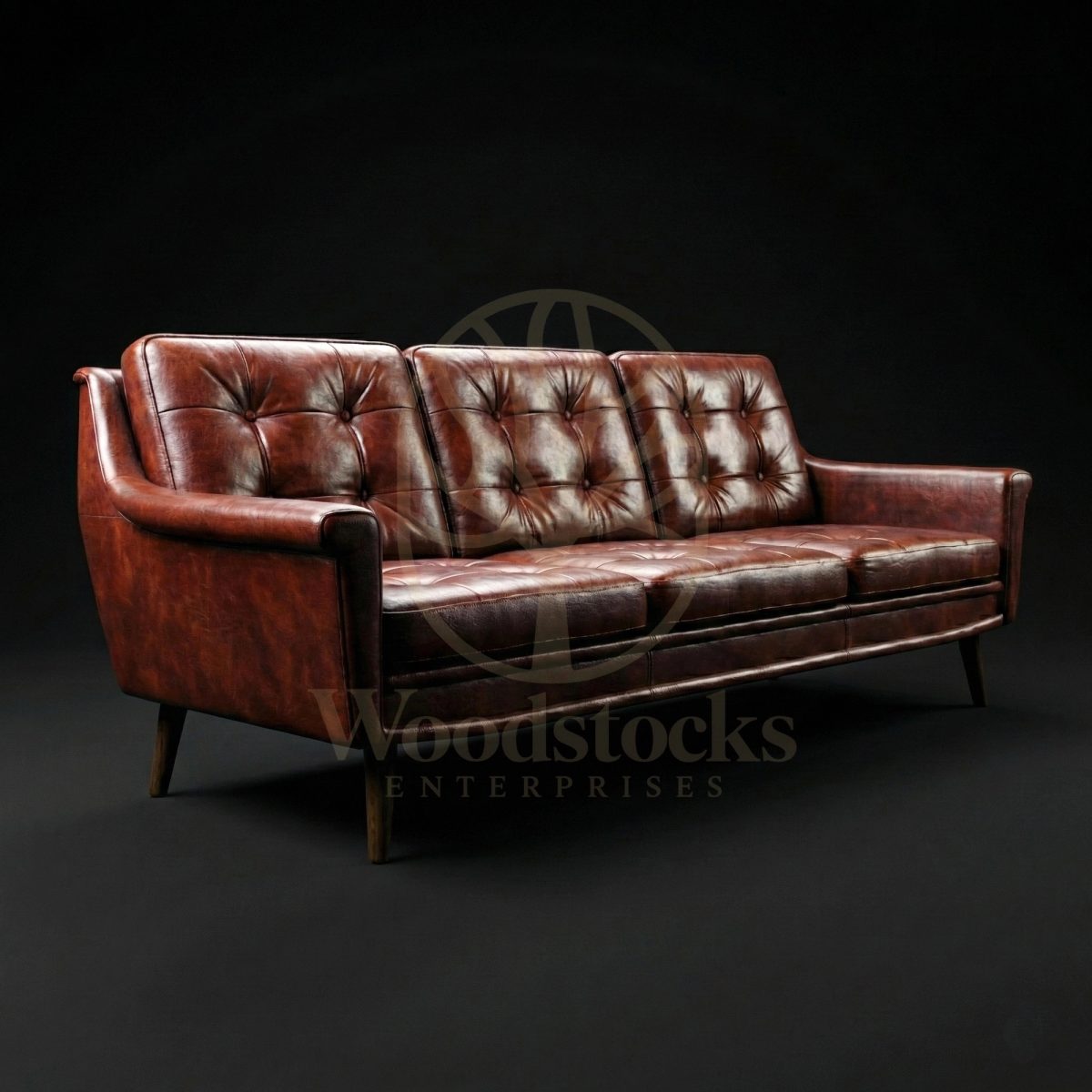 Luxury Teak Frederiksberg Mid Century Modern Leather Sofa, Saharanpur, view 2