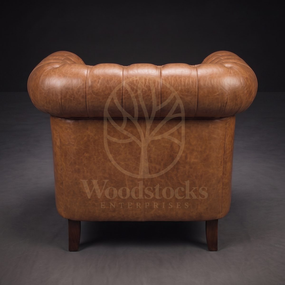 Luxury Teak Westminster Gentleman’s Chesterfield Single Seater Leather Sofa, Saharanpur, view 3
